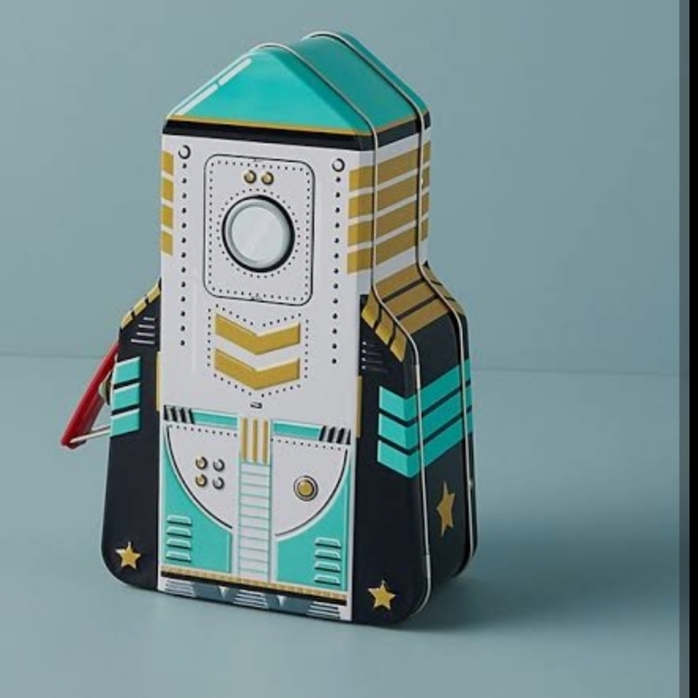 Suck UK Rocket Lunch Box Metal Retro Space Tin w/ Tags